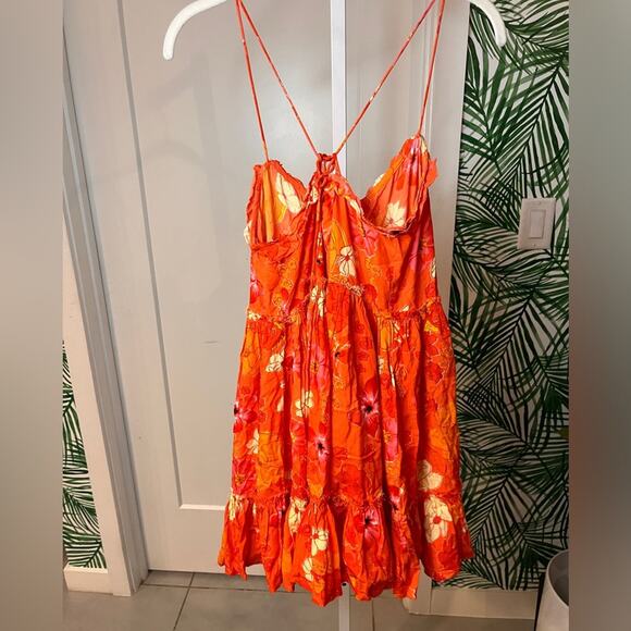 Z&L Europe Red Floral Tiered Mini Summer Dress Small NWOT - Picture 5 of 8